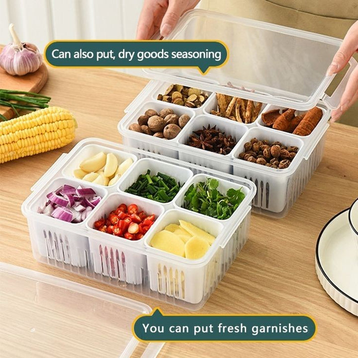 6 Section Fridge Container