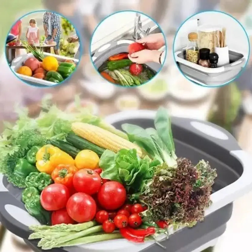 Silicon Chopping Tray/Washing Bowl,Fruit Vegetable Basket