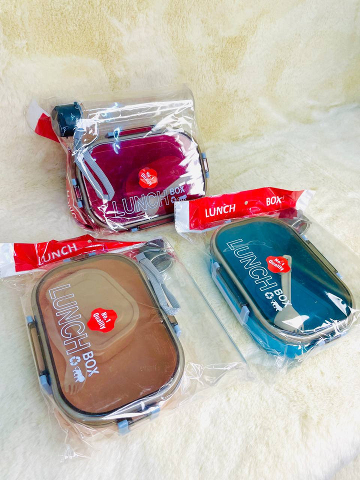 Plastic Lunch Box + Bottle Combo Set