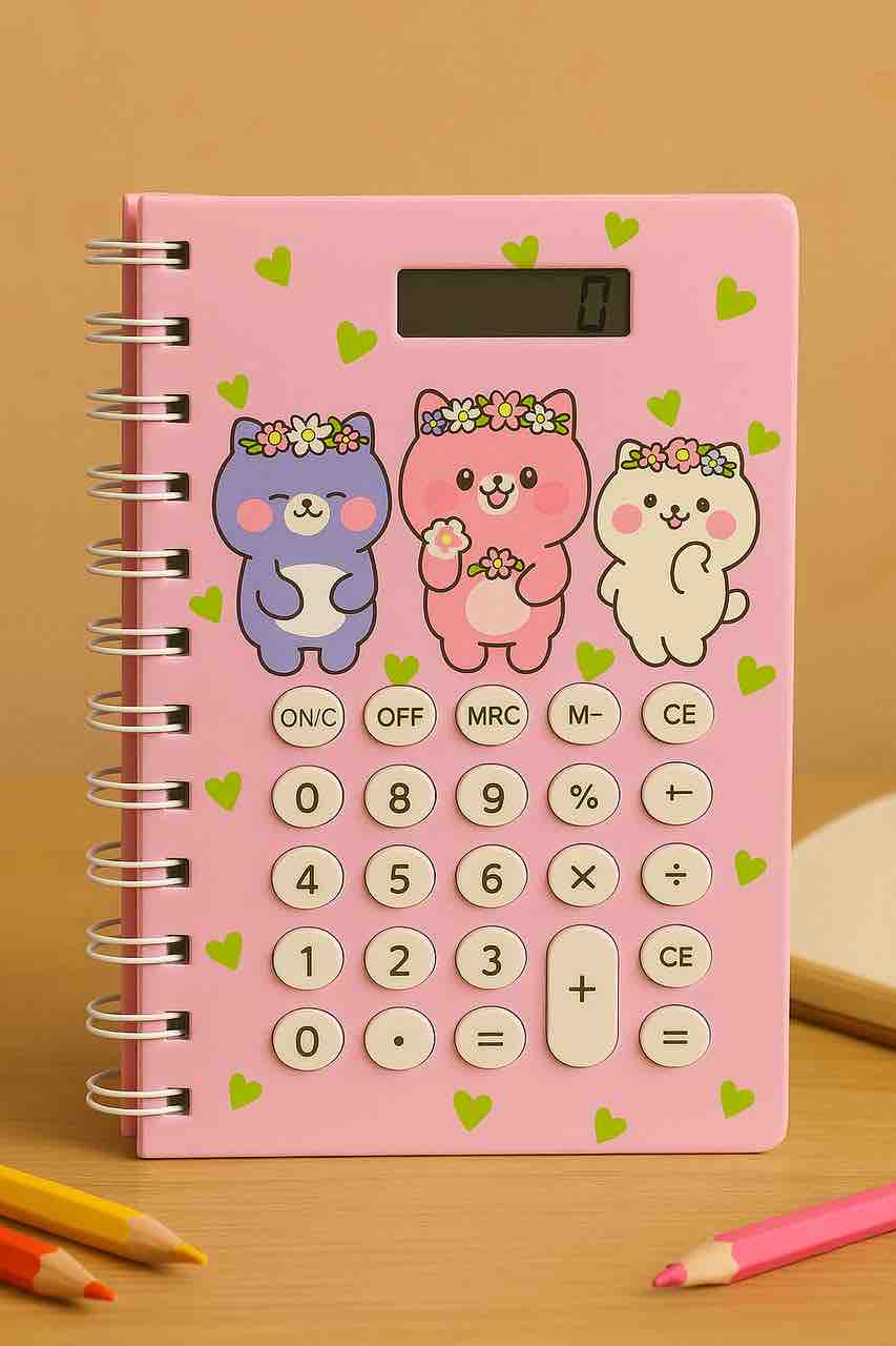 Calculator Notebook Spiral Bound Diary Calculator Buttons | Stylish Multi-Purpose Notebook for Students, Office & Personal Use
