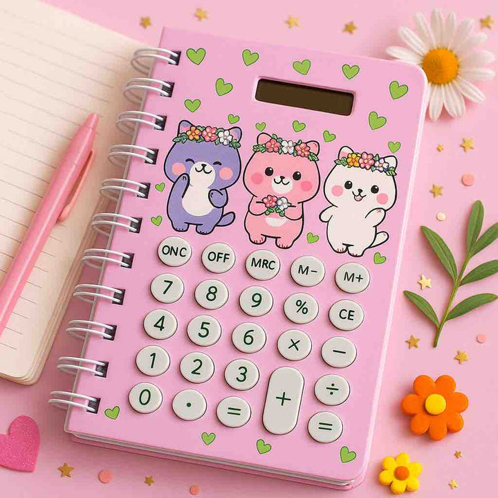 Calculator Notebook Spiral Bound Diary Calculator Buttons | Stylish Multi-Purpose Notebook for Students, Office & Personal Use